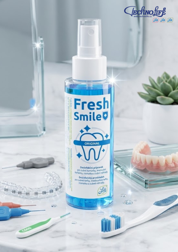 Stačí pár střiků? Vyzkoušeli jsme dezinfekční sprej na zubní kartáčky Fresh Smile